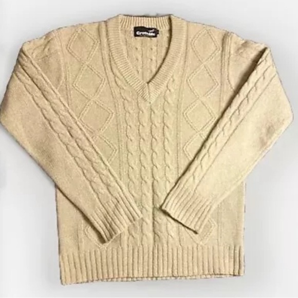 Crocodile Shetland Wool Cable knit Sweater - Picture 1 of 7